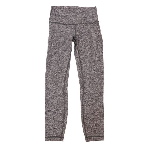 LULULEMON 2017 Wunder Under Hi-Rise 7/8 Tight 25" Size 6 Heathered Black EUC B39 - Picture 1 of 5